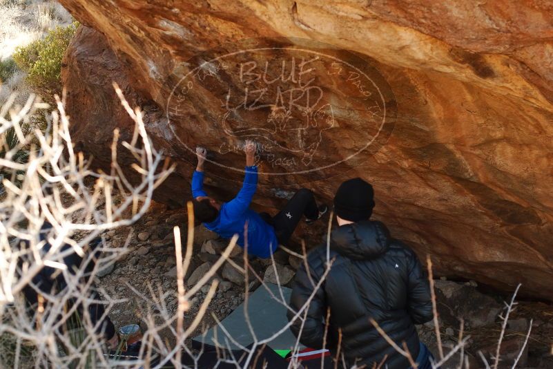 Bouldering in Hueco Tanks on 01/14/2019 with Blue Lizard Climbing and Yoga
Filename: SRM_20190114_1122390.jpg
Aperture: f/4.0
Shutter Speed: 1/250
Body: Canon EOS-1D Mark II
Lens: Canon EF 50mm f/1.8 II