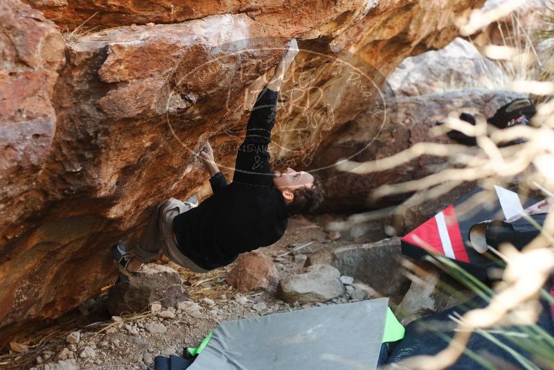 Bouldering in Hueco Tanks on 01/14/2019 with Blue Lizard Climbing and Yoga
Filename: SRM_20190114_1105010.jpg
Aperture: f/3.2
Shutter Speed: 1/250
Body: Canon EOS-1D Mark II
Lens: Canon EF 50mm f/1.8 II