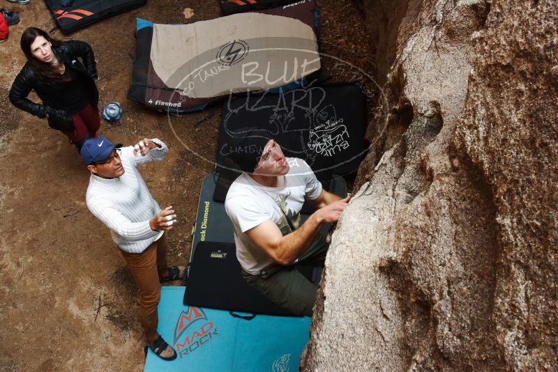 Bouldering in Hueco Tanks on 01/18/2019 with Blue Lizard Climbing and Yoga

Filename: SRM_20190118_1227570.jpg
Aperture: f/11.0
Shutter Speed: 1/125
Body: Canon EOS-1D Mark II
Lens: Canon EF 16-35mm f/2.8 L