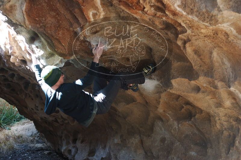 Bouldering in Hueco Tanks on 01/18/2019 with Blue Lizard Climbing and Yoga
Filename: SRM_20190118_1309590.jpg
Aperture: f/2.8
Shutter Speed: 1/200
Body: Canon EOS-1D Mark II
Lens: Canon EF 50mm f/1.8 II