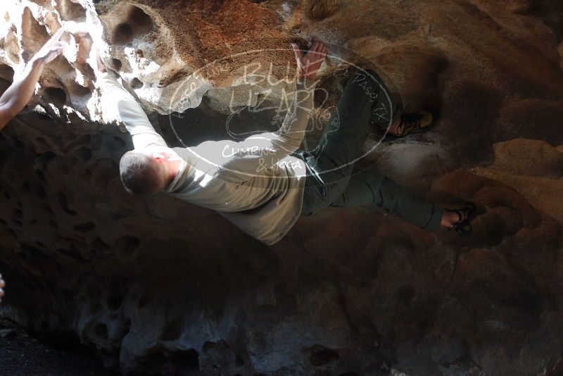 Bouldering in Hueco Tanks on 01/18/2019 with Blue Lizard Climbing and Yoga
Filename: SRM_20190118_1315030.jpg
Aperture: f/2.8
Shutter Speed: 1/400
Body: Canon EOS-1D Mark II
Lens: Canon EF 50mm f/1.8 II