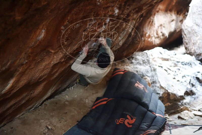 Bouldering in Hueco Tanks on 01/18/2019 with Blue Lizard Climbing and Yoga
Filename: SRM_20190118_1605260.jpg
Aperture: f/2.0
Shutter Speed: 1/125
Body: Canon EOS-1D Mark II
Lens: Canon EF 50mm f/1.8 II
