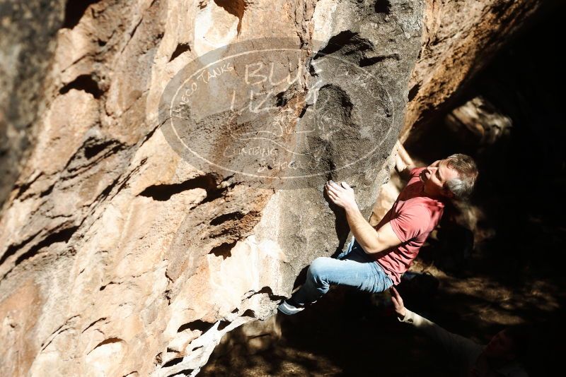 Bouldering in Hueco Tanks on 01/18/2019 with Blue Lizard Climbing and Yoga

Filename: SRM_20190118_1301190.jpg
Aperture: f/4.0
Shutter Speed: 1/1000
Body: Canon EOS-1D Mark II
Lens: Canon EF 50mm f/1.8 II