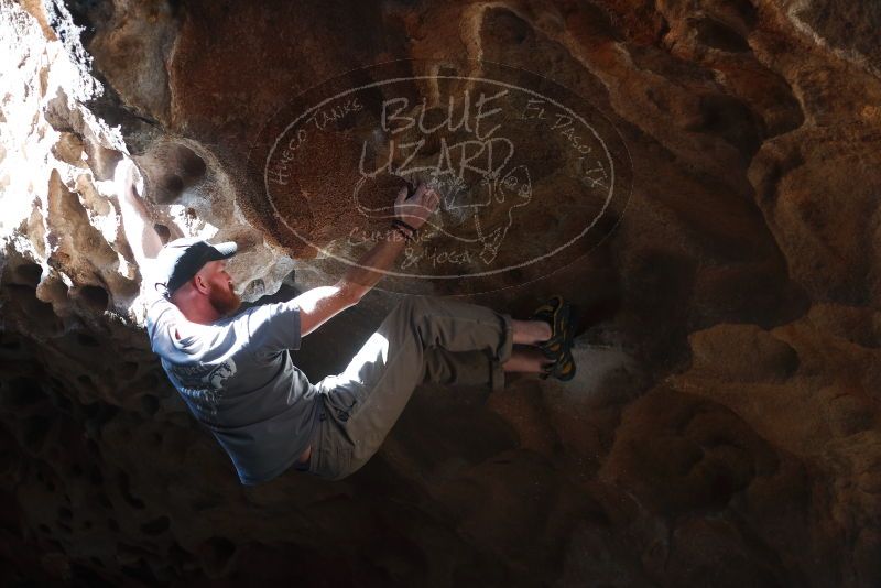 Bouldering in Hueco Tanks on 01/18/2019 with Blue Lizard Climbing and Yoga
Filename: SRM_20190118_1306180.jpg
Aperture: f/2.8
Shutter Speed: 1/320
Body: Canon EOS-1D Mark II
Lens: Canon EF 50mm f/1.8 II