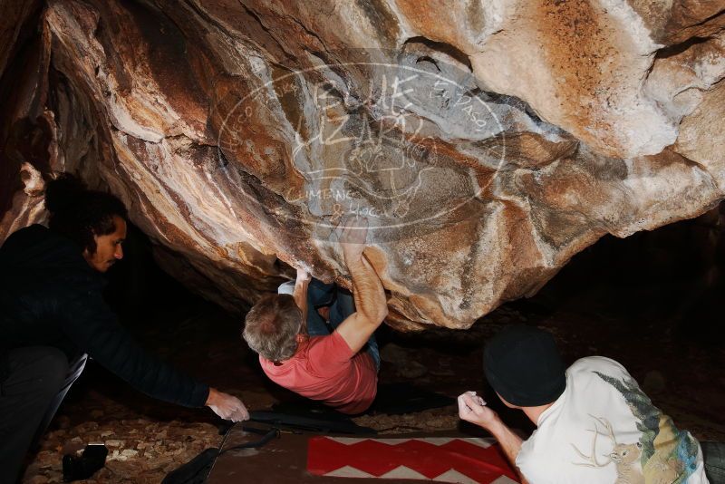 Bouldering in Hueco Tanks on 01/18/2019 with Blue Lizard Climbing and Yoga
Filename: SRM_20190118_1429310.jpg
Aperture: f/8.0
Shutter Speed: 1/250
Body: Canon EOS-1D Mark II
Lens: Canon EF 16-35mm f/2.8 L