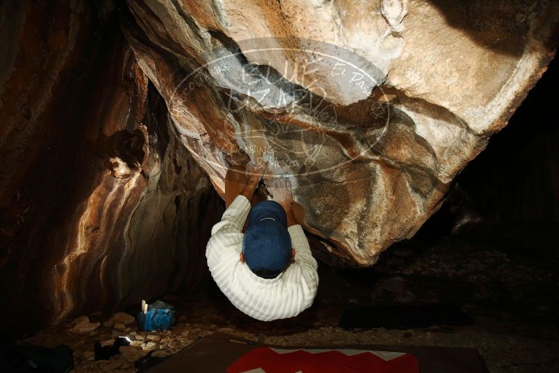 Bouldering in Hueco Tanks on 01/18/2019 with Blue Lizard Climbing and Yoga
Filename: SRM_20190118_1502030.jpg
Aperture: f/8.0
Shutter Speed: 1/250
Body: Canon EOS-1D Mark II
Lens: Canon EF 16-35mm f/2.8 L