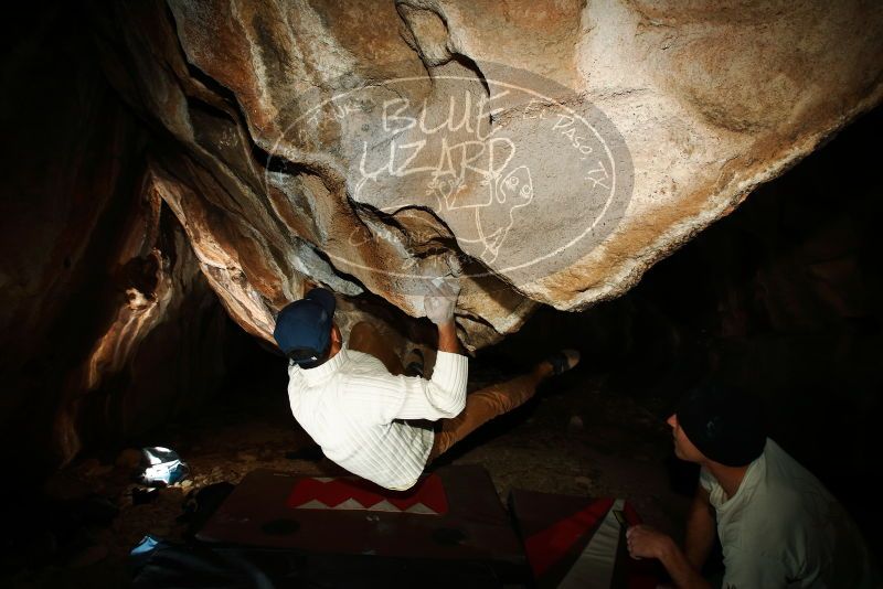 Bouldering in Hueco Tanks on 01/18/2019 with Blue Lizard Climbing and Yoga
Filename: SRM_20190118_1519000.jpg
Aperture: f/8.0
Shutter Speed: 1/250
Body: Canon EOS-1D Mark II
Lens: Canon EF 16-35mm f/2.8 L