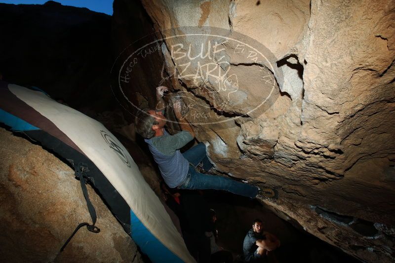 Bouldering in Hueco Tanks on 01/19/2019 with Blue Lizard Climbing and Yoga
Filename: SRM_20190119_1613450.jpg
Aperture: f/8.0
Shutter Speed: 1/250
Body: Canon EOS-1D Mark II
Lens: Canon EF 16-35mm f/2.8 L