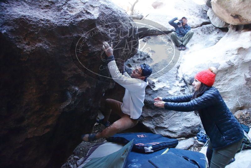 Bouldering in Hueco Tanks on 01/20/2019 with Blue Lizard Climbing and Yoga

Filename: SRM_20190120_1307120.jpg
Aperture: f/2.8
Shutter Speed: 1/250
Body: Canon EOS-1D Mark II
Lens: Canon EF 16-35mm f/2.8 L
