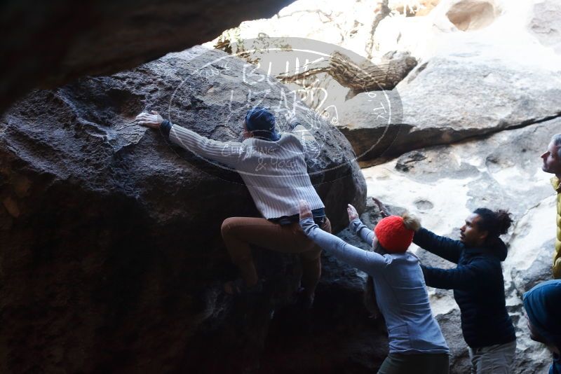 Bouldering in Hueco Tanks on 01/20/2019 with Blue Lizard Climbing and Yoga
Filename: SRM_20190120_1334440.jpg
Aperture: f/4.0
Shutter Speed: 1/200
Body: Canon EOS-1D Mark II
Lens: Canon EF 50mm f/1.8 II