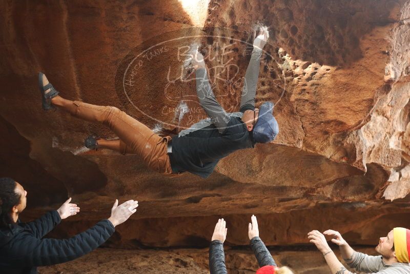 Bouldering in Hueco Tanks on 01/20/2019 with Blue Lizard Climbing and Yoga
Filename: SRM_20190120_1503020.jpg
Aperture: f/4.0
Shutter Speed: 1/250
Body: Canon EOS-1D Mark II
Lens: Canon EF 50mm f/1.8 II