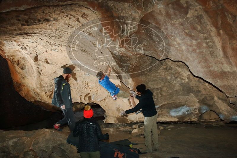 Bouldering in Hueco Tanks on 01/20/2019 with Blue Lizard Climbing and Yoga

Filename: SRM_20190120_1551270.jpg
Aperture: f/6.3
Shutter Speed: 1/250
Body: Canon EOS-1D Mark II
Lens: Canon EF 16-35mm f/2.8 L