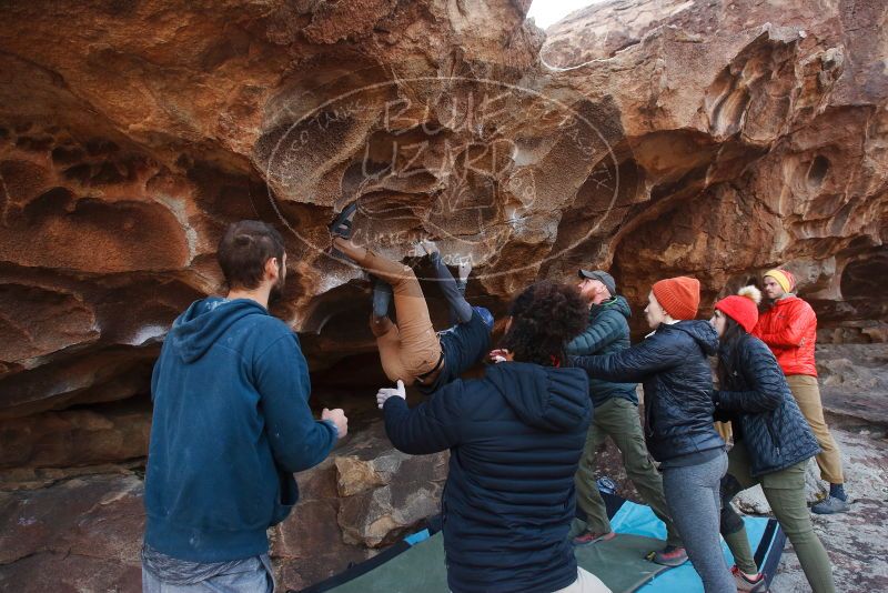 Bouldering in Hueco Tanks on 01/20/2019 with Blue Lizard Climbing and Yoga

Filename: SRM_20190120_1619550.jpg
Aperture: f/6.3
Shutter Speed: 1/250
Body: Canon EOS-1D Mark II
Lens: Canon EF 16-35mm f/2.8 L