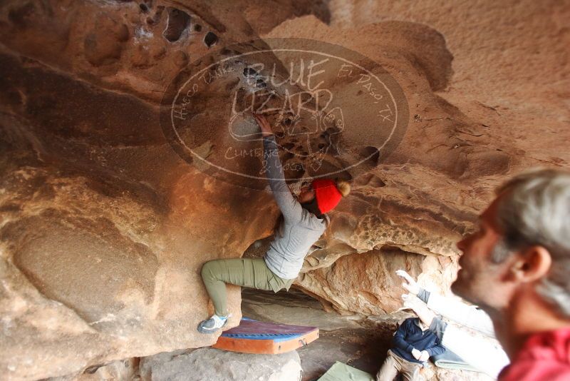 Bouldering in Hueco Tanks on 01/20/2019 with Blue Lizard Climbing and Yoga
Filename: SRM_20190120_1732070.jpg
Aperture: f/2.8
Shutter Speed: 1/200
Body: Canon EOS-1D Mark II
Lens: Canon EF 16-35mm f/2.8 L