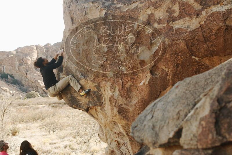 Bouldering in Hueco Tanks on 01/21/2019 with Blue Lizard Climbing and Yoga
Filename: SRM_20190121_1031390.jpg
Aperture: f/4.0
Shutter Speed: 1/250
Body: Canon EOS-1D Mark II
Lens: Canon EF 50mm f/1.8 II