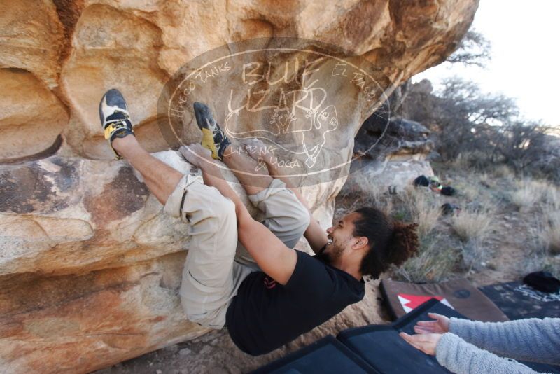 Bouldering in Hueco Tanks on 01/21/2019 with Blue Lizard Climbing and Yoga
Filename: SRM_20190121_1113060.jpg
Aperture: f/5.6
Shutter Speed: 1/250
Body: Canon EOS-1D Mark II
Lens: Canon EF 16-35mm f/2.8 L