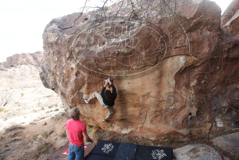Bouldering in Hueco Tanks on 01/21/2019 with Blue Lizard Climbing and Yoga
Filename: SRM_20190121_1124130.jpg
Aperture: f/6.3
Shutter Speed: 1/250
Body: Canon EOS-1D Mark II
Lens: Canon EF 16-35mm f/2.8 L