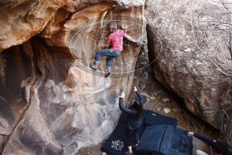Bouldering in Hueco Tanks on 01/21/2019 with Blue Lizard Climbing and Yoga
Filename: SRM_20190121_1214340.jpg
Aperture: f/4.0
Shutter Speed: 1/200
Body: Canon EOS-1D Mark II
Lens: Canon EF 16-35mm f/2.8 L