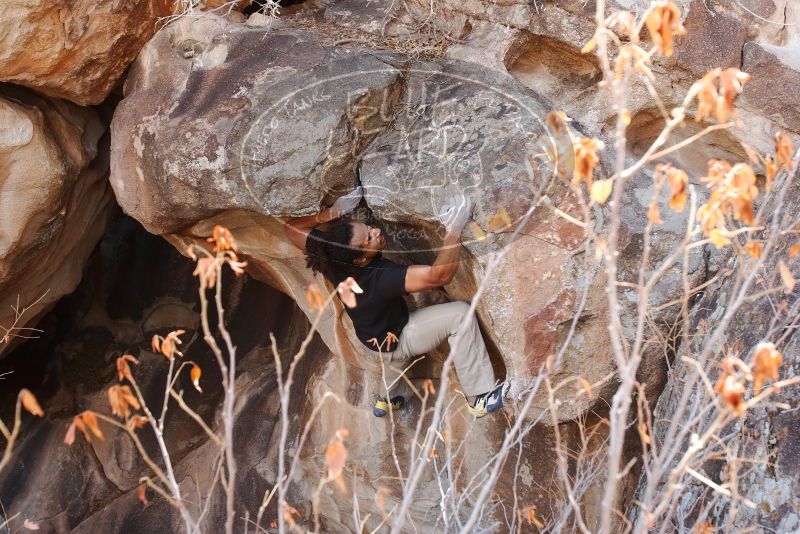Bouldering in Hueco Tanks on 01/21/2019 with Blue Lizard Climbing and Yoga
Filename: SRM_20190121_1236370.jpg
Aperture: f/5.6
Shutter Speed: 1/250
Body: Canon EOS-1D Mark II
Lens: Canon EF 16-35mm f/2.8 L