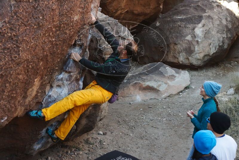 Bouldering in Hueco Tanks on 01/26/2019 with Blue Lizard Climbing and Yoga

Filename: SRM_20190126_1025460.jpg
Aperture: f/4.0
Shutter Speed: 1/250
Body: Canon EOS-1D Mark II
Lens: Canon EF 50mm f/1.8 II