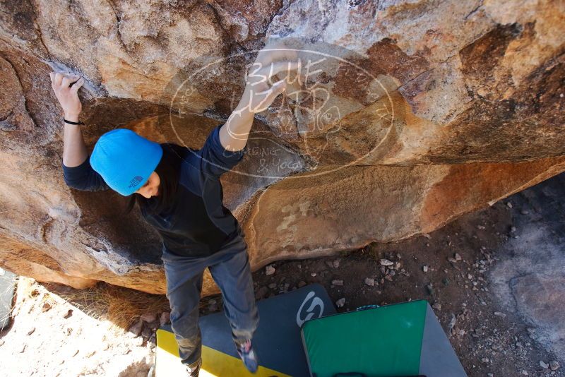 Bouldering in Hueco Tanks on 01/26/2019 with Blue Lizard Climbing and Yoga

Filename: SRM_20190126_1105351.jpg
Aperture: f/5.0
Shutter Speed: 1/250
Body: Canon EOS-1D Mark II
Lens: Canon EF 16-35mm f/2.8 L