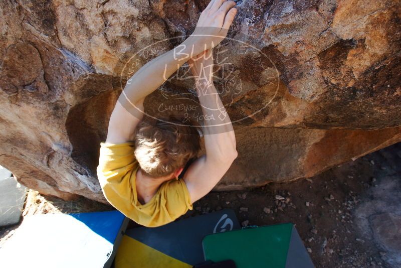 Bouldering in Hueco Tanks on 01/26/2019 with Blue Lizard Climbing and Yoga
Filename: SRM_20190126_1109402.jpg
Aperture: f/6.3
Shutter Speed: 1/250
Body: Canon EOS-1D Mark II
Lens: Canon EF 16-35mm f/2.8 L