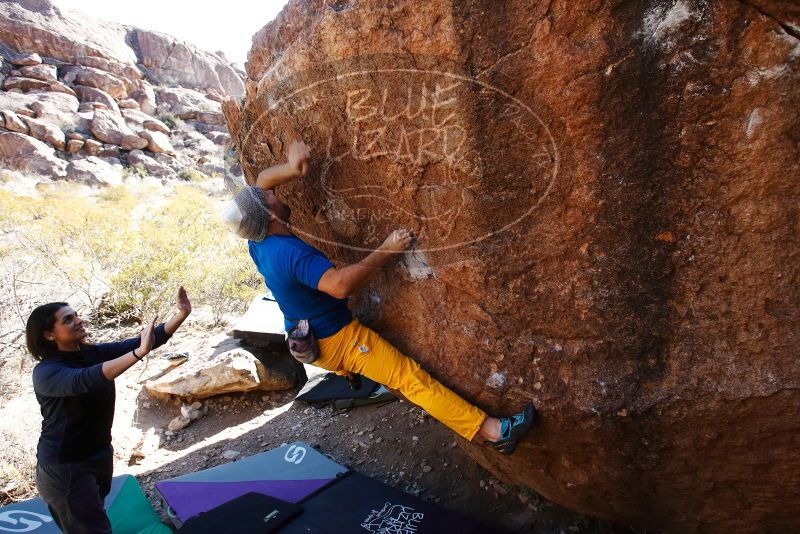 Bouldering in Hueco Tanks on 01/26/2019 with Blue Lizard Climbing and Yoga
Filename: SRM_20190126_1123310.jpg
Aperture: f/5.6
Shutter Speed: 1/250
Body: Canon EOS-1D Mark II
Lens: Canon EF 16-35mm f/2.8 L