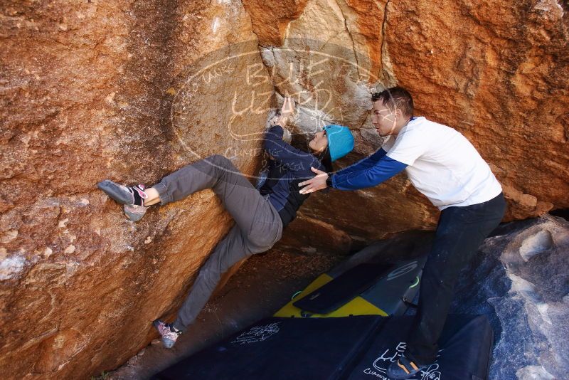 Bouldering in Hueco Tanks on 01/26/2019 with Blue Lizard Climbing and Yoga
Filename: SRM_20190126_1145580.jpg
Aperture: f/5.0
Shutter Speed: 1/200
Body: Canon EOS-1D Mark II
Lens: Canon EF 16-35mm f/2.8 L