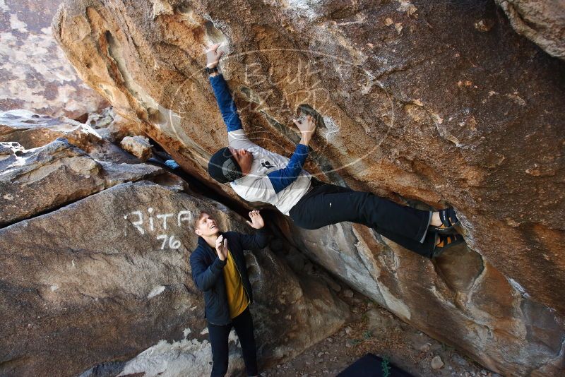 Bouldering in Hueco Tanks on 01/26/2019 with Blue Lizard Climbing and Yoga
Filename: SRM_20190126_1235320.jpg
Aperture: f/5.0
Shutter Speed: 1/200
Body: Canon EOS-1D Mark II
Lens: Canon EF 16-35mm f/2.8 L