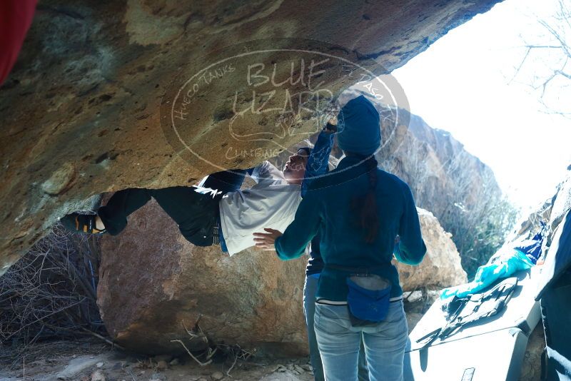 Bouldering in Hueco Tanks on 01/26/2019 with Blue Lizard Climbing and Yoga

Filename: SRM_20190126_1316450.jpg
Aperture: f/4.5
Shutter Speed: 1/250
Body: Canon EOS-1D Mark II
Lens: Canon EF 50mm f/1.8 II