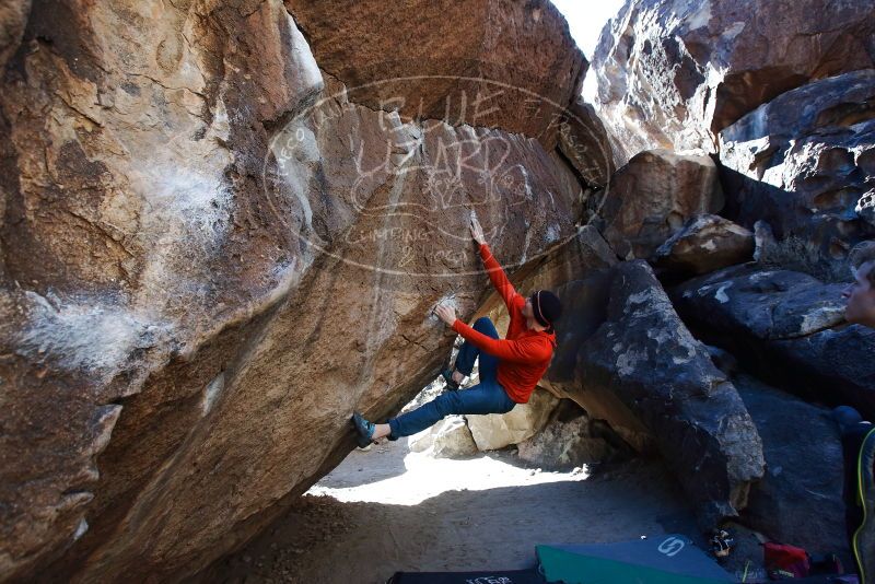 Bouldering in Hueco Tanks on 01/26/2019 with Blue Lizard Climbing and Yoga
Filename: SRM_20190126_1434000.jpg
Aperture: f/5.0
Shutter Speed: 1/250
Body: Canon EOS-1D Mark II
Lens: Canon EF 16-35mm f/2.8 L