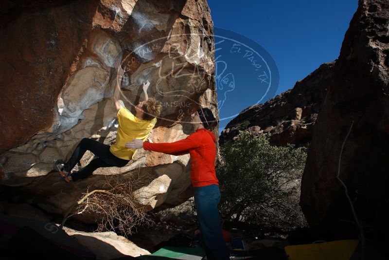 Bouldering in Hueco Tanks on 01/26/2019 with Blue Lizard Climbing and Yoga

Filename: SRM_20190126_1600060.jpg
Aperture: f/6.3
Shutter Speed: 1/250
Body: Canon EOS-1D Mark II
Lens: Canon EF 16-35mm f/2.8 L