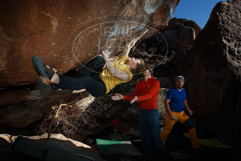 Bouldering in Hueco Tanks on 01/26/2019 with Blue Lizard Climbing and Yoga
Filename: SRM_20190126_1610110.jpg
Aperture: f/6.3
Shutter Speed: 1/250
Body: Canon EOS-1D Mark II
Lens: Canon EF 16-35mm f/2.8 L