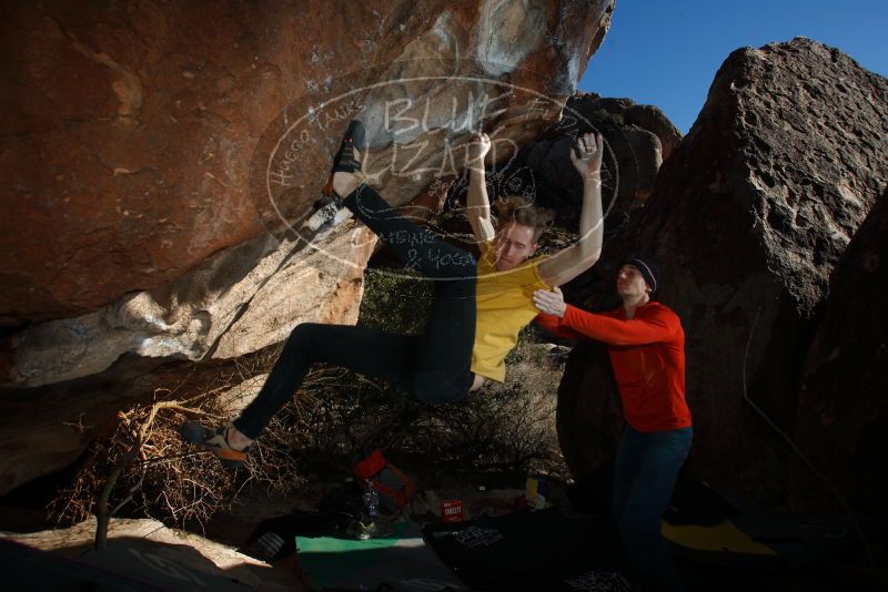 Bouldering in Hueco Tanks on 01/26/2019 with Blue Lizard Climbing and Yoga
Filename: SRM_20190126_1612480.jpg
Aperture: f/6.3
Shutter Speed: 1/250
Body: Canon EOS-1D Mark II
Lens: Canon EF 16-35mm f/2.8 L