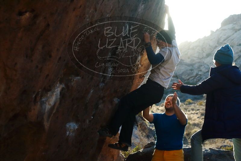 Bouldering in Hueco Tanks on 01/26/2019 with Blue Lizard Climbing and Yoga
Filename: SRM_20190126_1755400.jpg
Aperture: f/7.1
Shutter Speed: 1/250
Body: Canon EOS-1D Mark II
Lens: Canon EF 50mm f/1.8 II