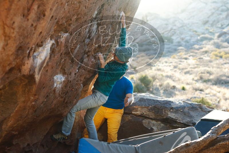 Bouldering in Hueco Tanks on 01/26/2019 with Blue Lizard Climbing and Yoga
Filename: SRM_20190126_1759120.jpg
Aperture: f/3.5
Shutter Speed: 1/250
Body: Canon EOS-1D Mark II
Lens: Canon EF 50mm f/1.8 II