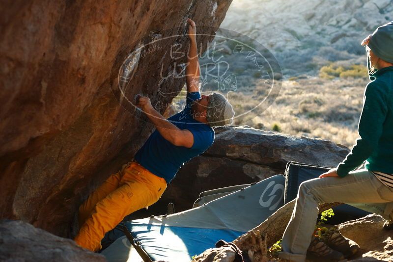 Bouldering in Hueco Tanks on 01/26/2019 with Blue Lizard Climbing and Yoga

Filename: SRM_20190126_1808140.jpg
Aperture: f/4.0
Shutter Speed: 1/250
Body: Canon EOS-1D Mark II
Lens: Canon EF 50mm f/1.8 II