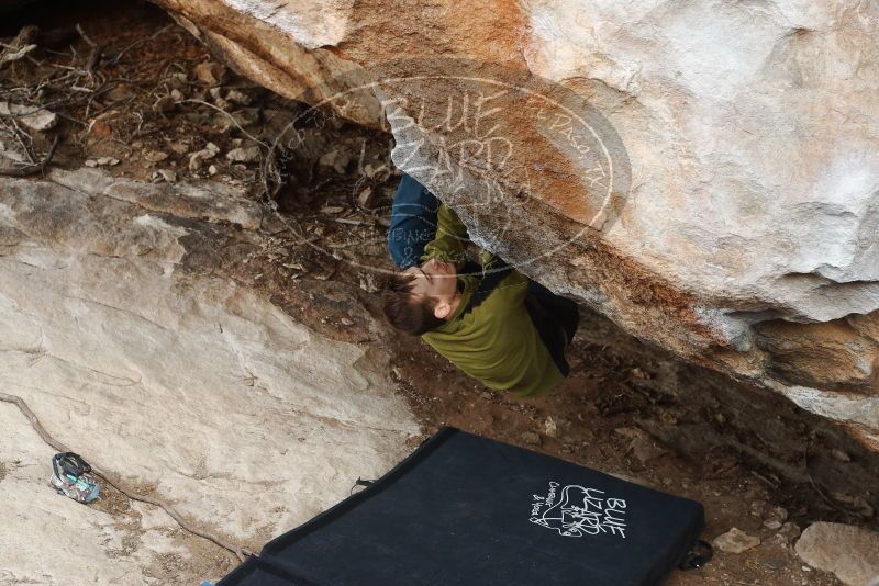 Bouldering in Hueco Tanks on 01/27/2019 with Blue Lizard Climbing and Yoga
Filename: SRM_20190127_1405320.jpg
Aperture: f/4.5
Shutter Speed: 1/400
Body: Canon EOS-1D Mark II
Lens: Canon EF 50mm f/1.8 II