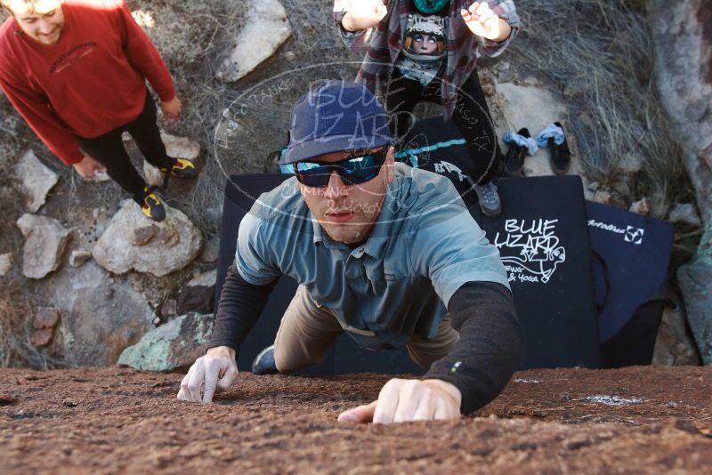 Bouldering in Hueco Tanks on 02/03/2019 with Blue Lizard Climbing and Yoga
Filename: SRM_20190203_1217540.jpg
Aperture: f/5.6
Shutter Speed: 1/200
Body: Canon EOS-1D Mark II
Lens: Canon EF 16-35mm f/2.8 L