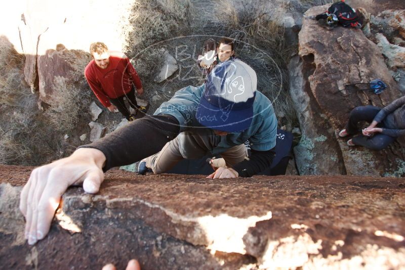 Bouldering in Hueco Tanks on 02/03/2019 with Blue Lizard Climbing and Yoga
Filename: SRM_20190203_1218071.jpg
Aperture: f/5.6
Shutter Speed: 1/250
Body: Canon EOS-1D Mark II
Lens: Canon EF 16-35mm f/2.8 L