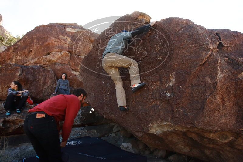 Bouldering in Hueco Tanks on 02/03/2019 with Blue Lizard Climbing and Yoga

Filename: SRM_20190203_1238360.jpg
Aperture: f/5.6
Shutter Speed: 1/500
Body: Canon EOS-1D Mark II
Lens: Canon EF 16-35mm f/2.8 L