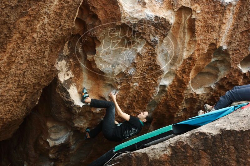 Bouldering in Hueco Tanks on 02/03/2019 with Blue Lizard Climbing and Yoga
Filename: SRM_20190203_1531580.jpg
Aperture: f/5.6
Shutter Speed: 1/100
Body: Canon EOS-1D Mark II
Lens: Canon EF 50mm f/1.8 II