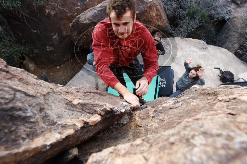 Bouldering in Hueco Tanks on 02/03/2019 with Blue Lizard Climbing and Yoga
Filename: SRM_20190203_1655150.jpg
Aperture: f/5.6
Shutter Speed: 1/200
Body: Canon EOS-1D Mark II
Lens: Canon EF 16-35mm f/2.8 L