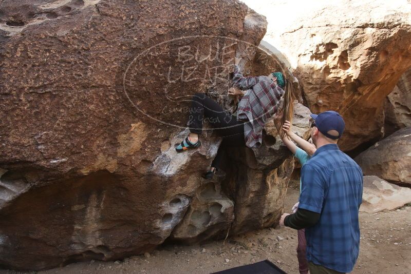 Bouldering in Hueco Tanks on 02/02/2019 with Blue Lizard Climbing and Yoga
Filename: SRM_20190202_1111400.jpg
Aperture: f/5.6
Shutter Speed: 1/400
Body: Canon EOS-1D Mark II
Lens: Canon EF 16-35mm f/2.8 L