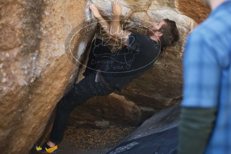 Bouldering in Hueco Tanks on 02/02/2019 with Blue Lizard Climbing and Yoga
Filename: SRM_20190202_1219540.jpg
Aperture: f/2.0
Shutter Speed: 1/320
Body: Canon EOS-1D Mark II
Lens: Canon EF 50mm f/1.8 II