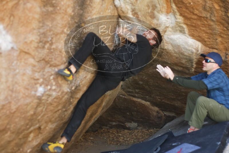 Bouldering in Hueco Tanks on 02/02/2019 with Blue Lizard Climbing and Yoga

Filename: SRM_20190202_1245240.jpg
Aperture: f/2.5
Shutter Speed: 1/250
Body: Canon EOS-1D Mark II
Lens: Canon EF 50mm f/1.8 II