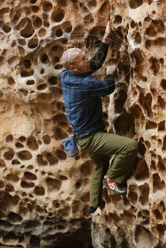 Bouldering in Hueco Tanks on 02/02/2019 with Blue Lizard Climbing and Yoga
Filename: SRM_20190202_1455320.jpg
Aperture: f/3.2
Shutter Speed: 1/200
Body: Canon EOS-1D Mark II
Lens: Canon EF 50mm f/1.8 II