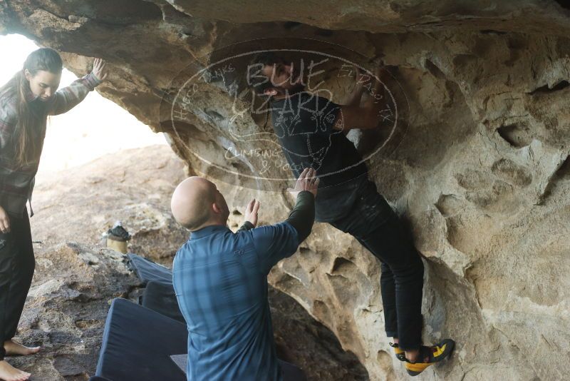 Bouldering in Hueco Tanks on 02/02/2019 with Blue Lizard Climbing and Yoga
Filename: SRM_20190202_1759420.jpg
Aperture: f/2.8
Shutter Speed: 1/400
Body: Canon EOS-1D Mark II
Lens: Canon EF 50mm f/1.8 II