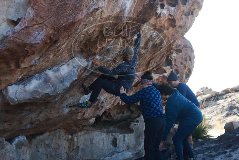 Bouldering in Hueco Tanks on 02/09/2019 with Blue Lizard Climbing and Yoga

Filename: SRM_20190209_1046590.jpg
Aperture: f/4.0
Shutter Speed: 1/640
Body: Canon EOS-1D Mark II
Lens: Canon EF 50mm f/1.8 II