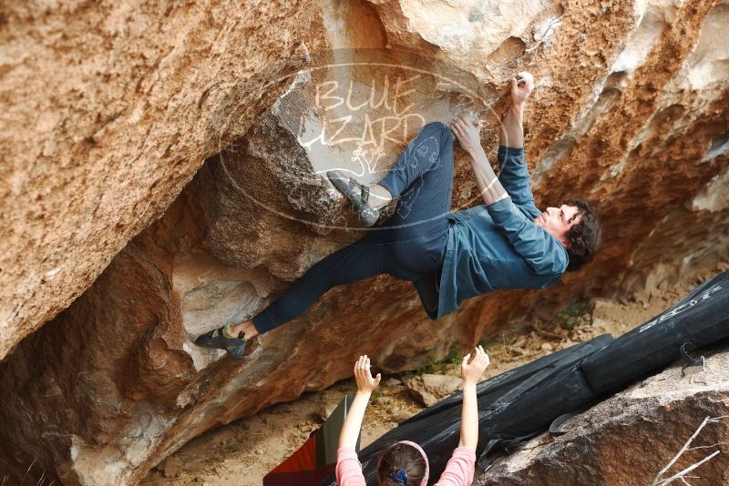 Bouldering in Hueco Tanks on 02/09/2019 with Blue Lizard Climbing and Yoga
Filename: SRM_20190209_1525500.jpg
Aperture: f/4.0
Shutter Speed: 1/320
Body: Canon EOS-1D Mark II
Lens: Canon EF 50mm f/1.8 II